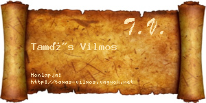Tamás Vilmos névjegykártya